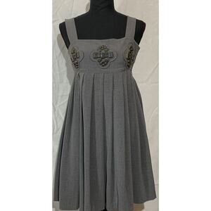 Karta Beaded Mini Dress Anthropologie Women’s Small Gray